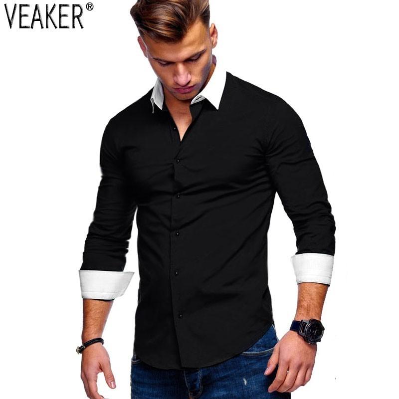 2020 New Men's Slim Fit Casual Shirt Long Sleeve Basic Shirt Tops Male Black Blue Slim Fit Business Shirts -2XL
2020 New Men's Slim Fit Casual Shirt Long Sleeve Basic Shirt Tops Male Black Blue Slim Fit Business Shirts -2XL