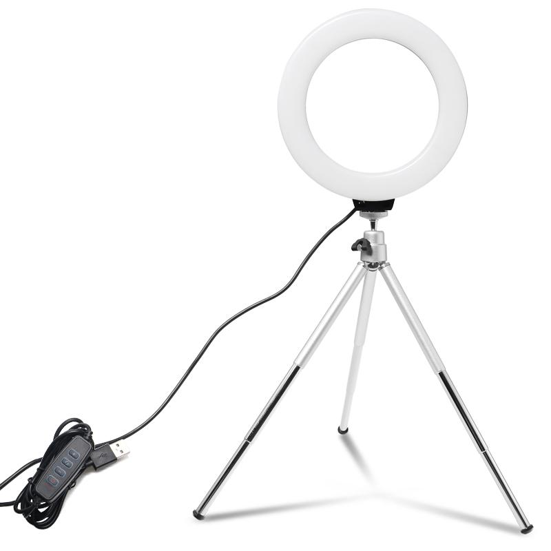 6inch Tabletop Mini LED Ring Light With Tripod Stand USB Plug For YouTube and Video Live Photo Photography Studio
6inch Tabletop Mini LED Ring Light With Tripod Stand USB Plug For YouTube and Video Live Photo Photography Studio