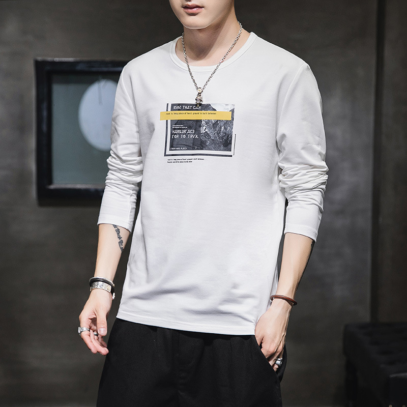 2021 Spring and Autumn Printed Long-sleeved T-shirt Teen Round Neck Bottom Top Fashion Casual Men's Clothing Rc8h, White
2021 Spring and Autumn Printed Long-sleeved T-shirt Teen Round Neck Bottom Top Fashion Casual Men's Clothing Rc8h, White
