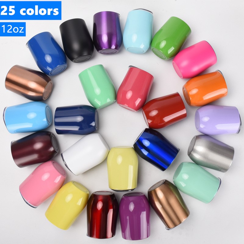 New 12oz Wine Tumbler Wine Glasses Coffee Mugs 2 Layer Vacuum Insulated Beer Mug Wedding Party Champagne Mugs with Slided Lid, Multi-color
New 12oz Wine Tumbler Wine Glasses Coffee Mugs 2 Layer Vacuum Insulated Beer Mug Wedding Party Champagne Mugs with Slided Lid, Multi-color
