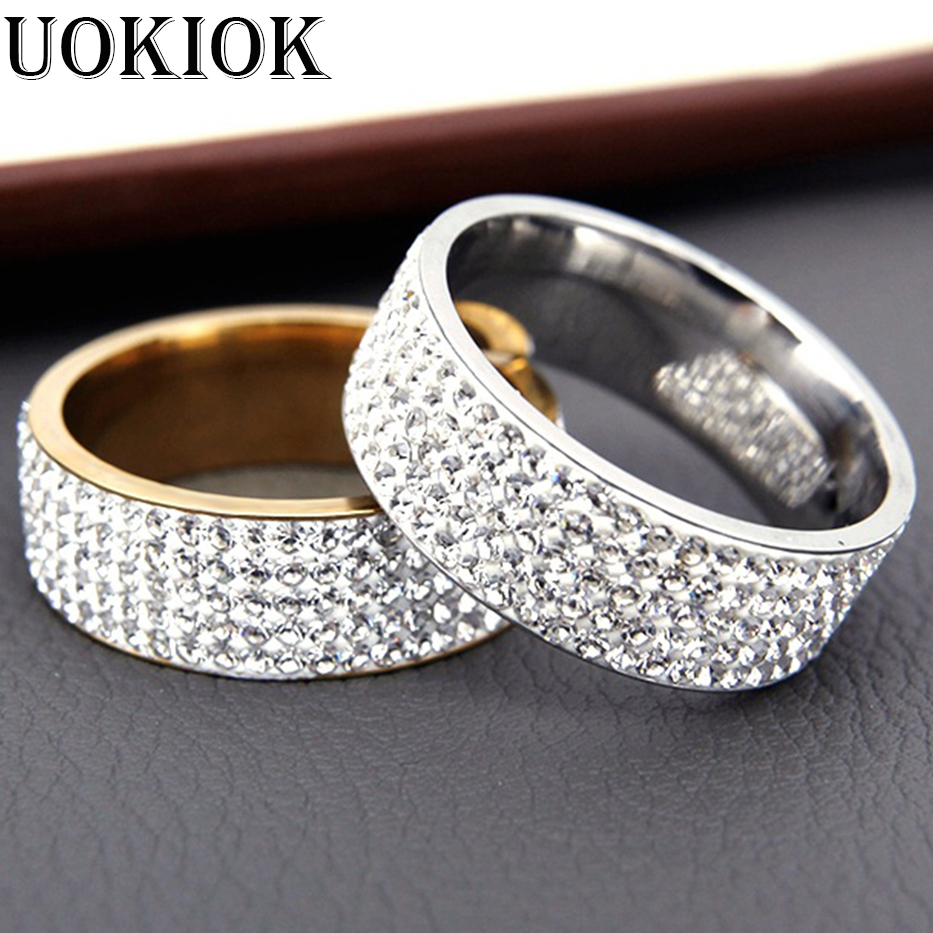 Hip Hop Jewelry Iced Out Engagement Wedding Ring Gold Silver Color Stainless Steel Rings For Women & Men Wholesale Bague Femme
Hip Hop Jewelry Iced Out Engagement Wedding Ring Gold Silver Color Stainless Steel Rings For Women & Men Wholesale Bague Femme
