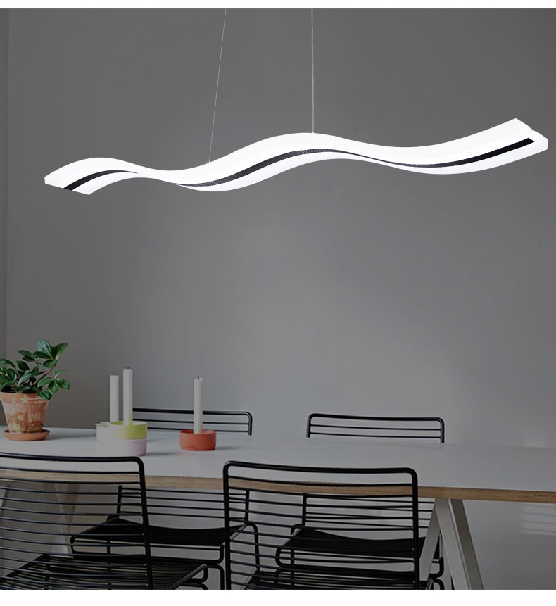modern creative Pendant Lamps fashion LED living bedroom dining room wavy acrylic Chandelier 90 260 v