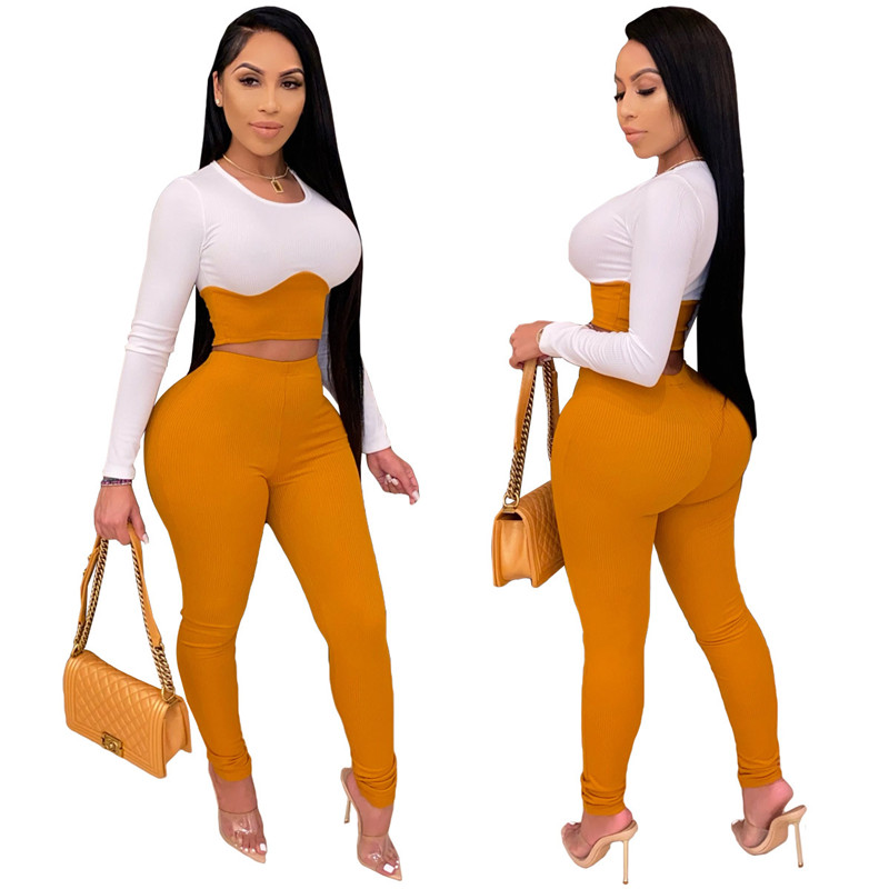 Fashion Contrast Color Stitching Pit Strip Long Sleeves Casual Two-Piece Suit, Orange
Fashion Contrast Color Stitching Pit Strip Long Sleeves Casual Two-Piece Suit, Orange