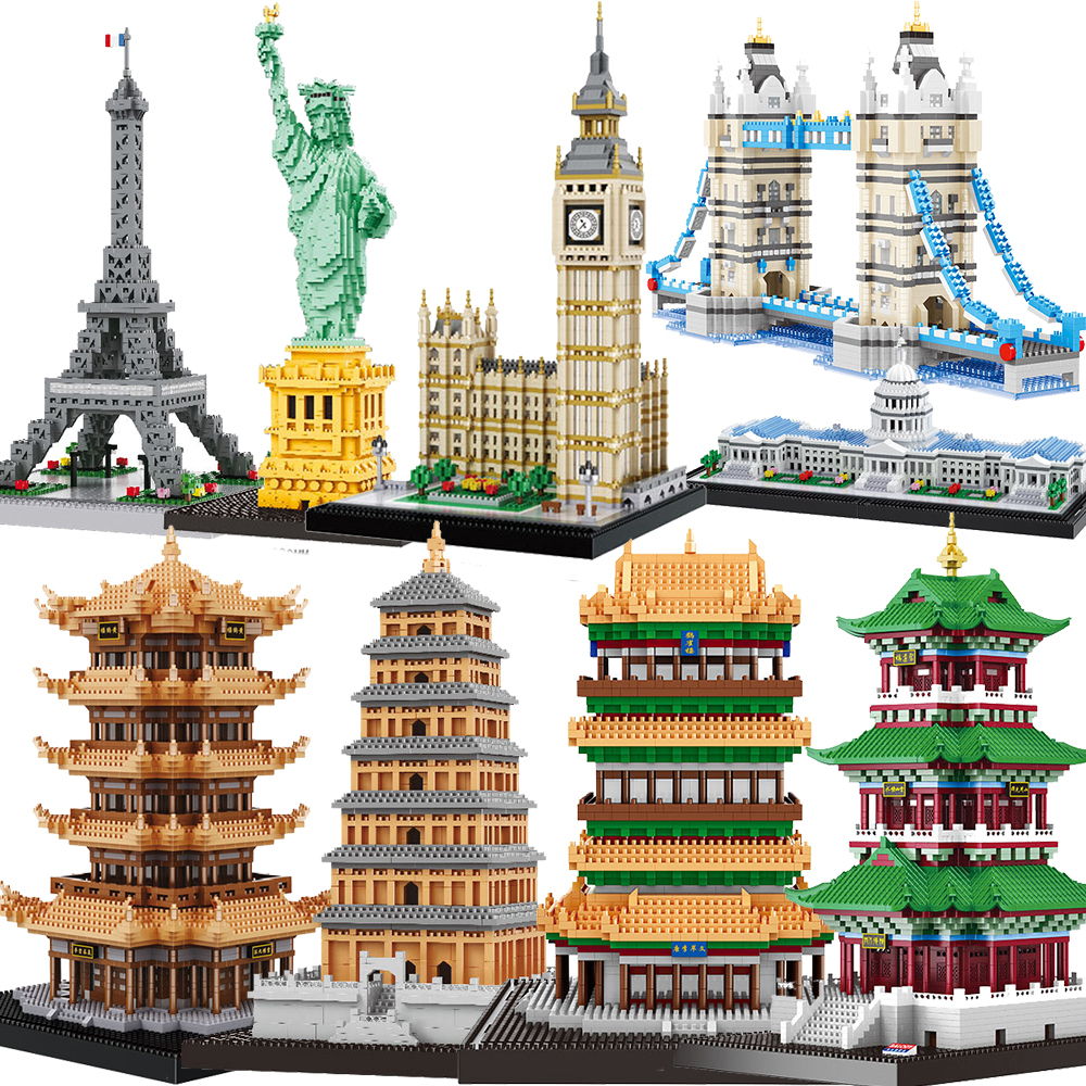 

Balody Mini Architecture Statue of Liberty blocks model building kit capital Paris Eiffel Tower Big Ben micro bricks expert sets Q1126