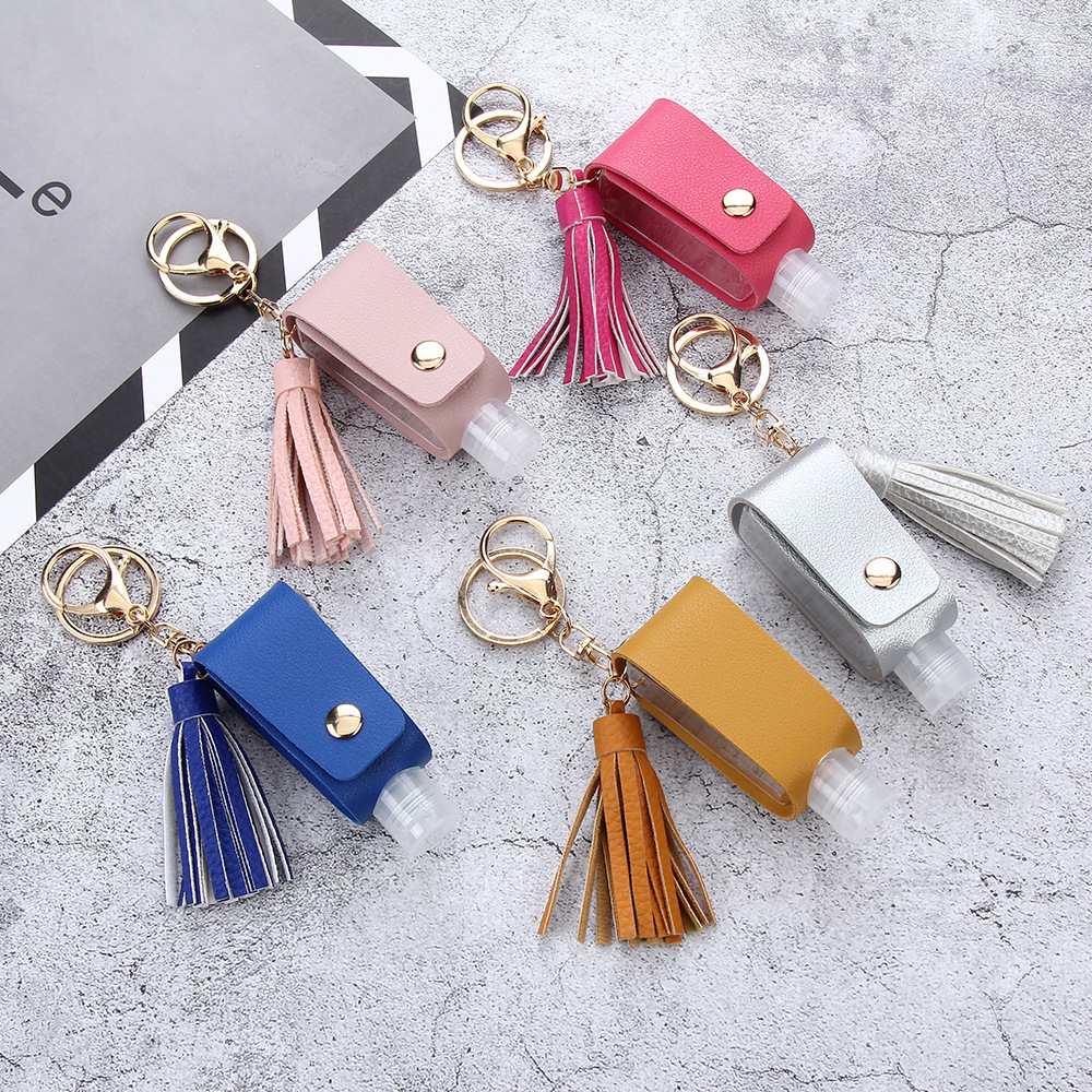 30ML Hand Sanitizer Holder Cover Set Keychains Bags Tassel Hand Sanitizer Bottle Case Student Schoolbag Metal Keychain Leather Case
30ML Hand Sanitizer Holder Cover Set Keychains Bags Tassel Hand Sanitizer Bottle Case Student Schoolbag Metal Keychain Leather Case