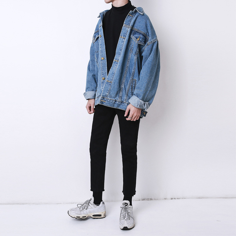 Fashion autumn and winter new Korean loose oversize denim jacket male retro coat denim men women clothing 201218