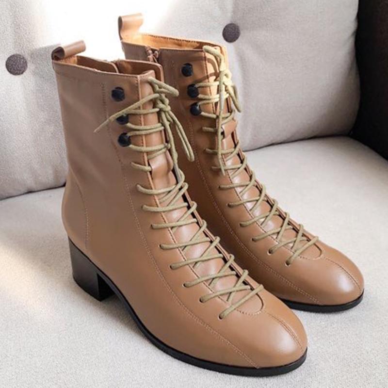 Casual Solid Round Toe Boots Spring Autumn Brand Design Square Toe Women Shoes New Hot Ankle Lace-Up Female Boots, No.2
Casual Solid Round Toe Boots Spring Autumn Brand Design Square Toe Women Shoes New Hot Ankle Lace-Up Female Boots, No.2