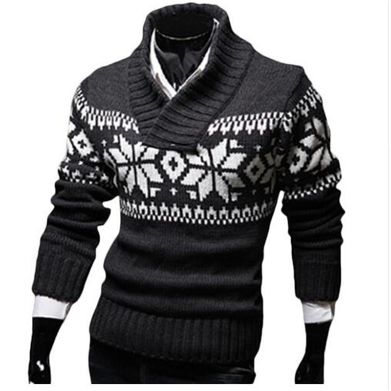 Christmas Autumn Jersey Navidad Hombre Jacquard Male Sweater Slim Knitted Sweaters Men Pullovers 201214