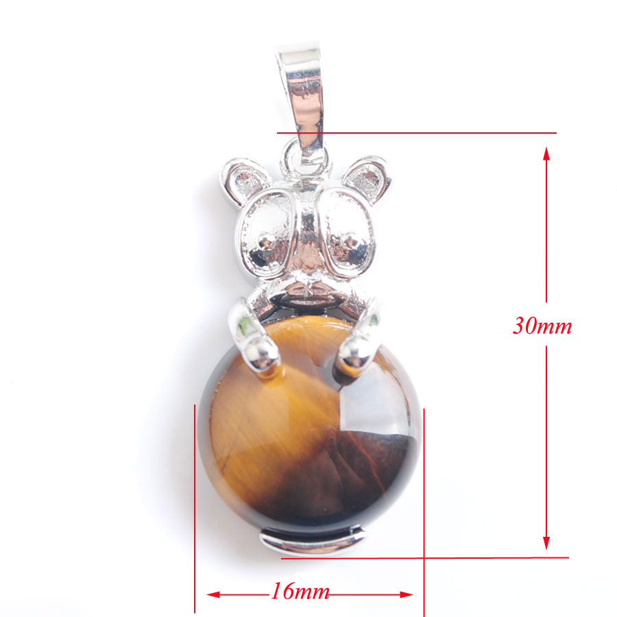 WOJIAER Cute Natural Animal The Rabbit Pendant & Necklaces bead Round Jewelry for Women BE906