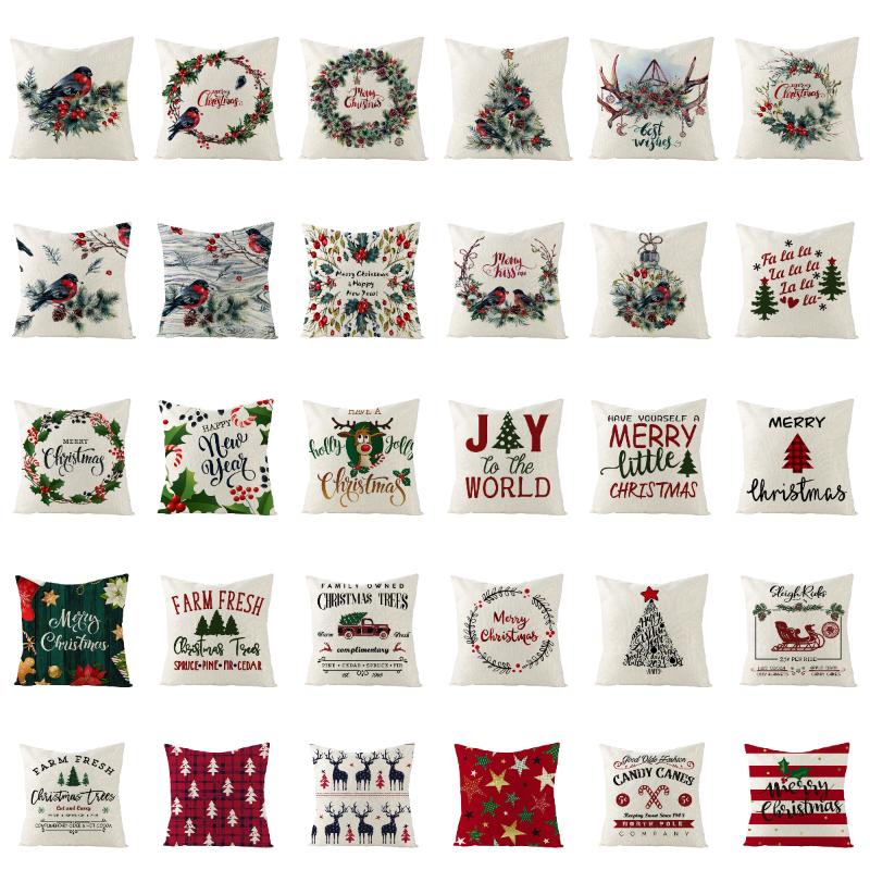 45X45CM Linen Christmas Pillows Case Bird Trees Garland Floral Print Cushion Case Livingroom Sofa Couch Decorative Throw Pillows, Jym109-5
45X45CM Linen Christmas Pillows Case Bird Trees Garland Floral Print Cushion Case Livingroom Sofa Couch Decorative Throw Pillows, Jym109-5