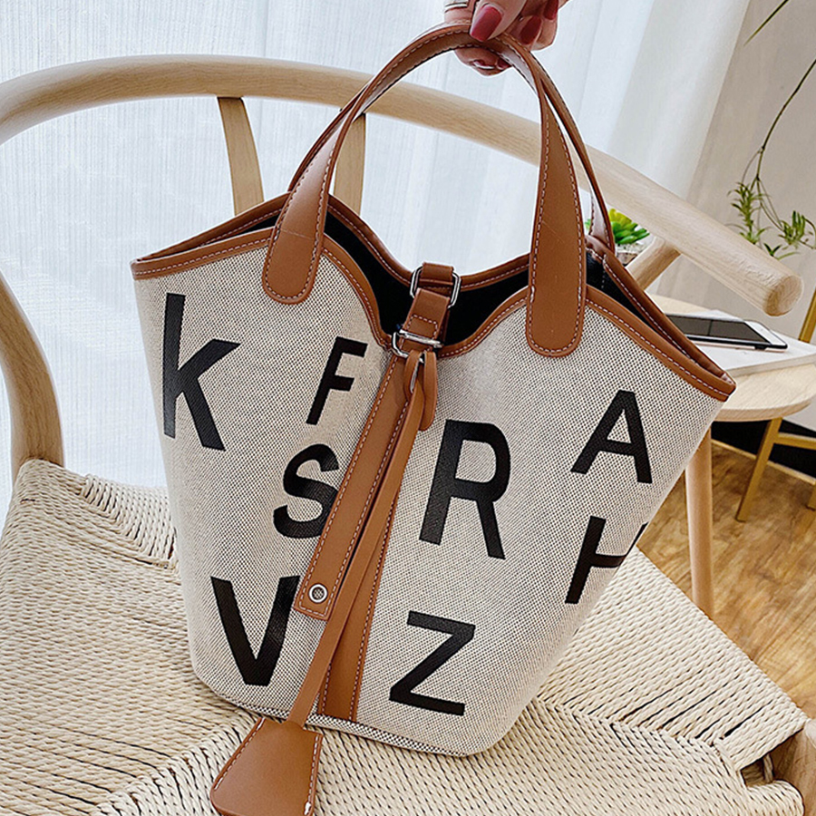Fashion Printing Letters Women Handbags Large Capacity Tote Bags for Women 2020 New Quality Big Canvas Bucket Women's Bag Purse C0308, Brown
Fashion Printing Letters Women Handbags Large Capacity Tote Bags for Women 2020 New Quality Big Canvas Bucket Women's Bag Purse C0308, Brown