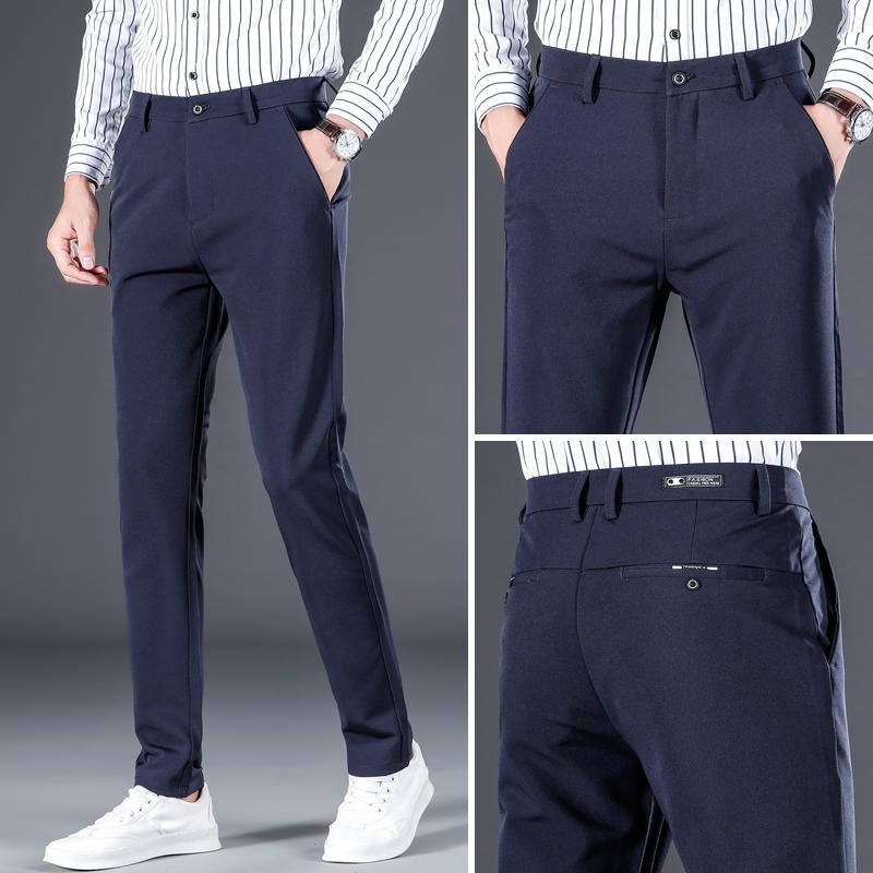 2021 Spring New Men's Business Casual Pants Fashion Trend High Quality Straight Leg Slim Trousers Black Navy Blue Long Pants
2021 Spring New Men's Business Casual Pants Fashion Trend High Quality Straight Leg Slim Trousers Black Navy Blue Long Pants