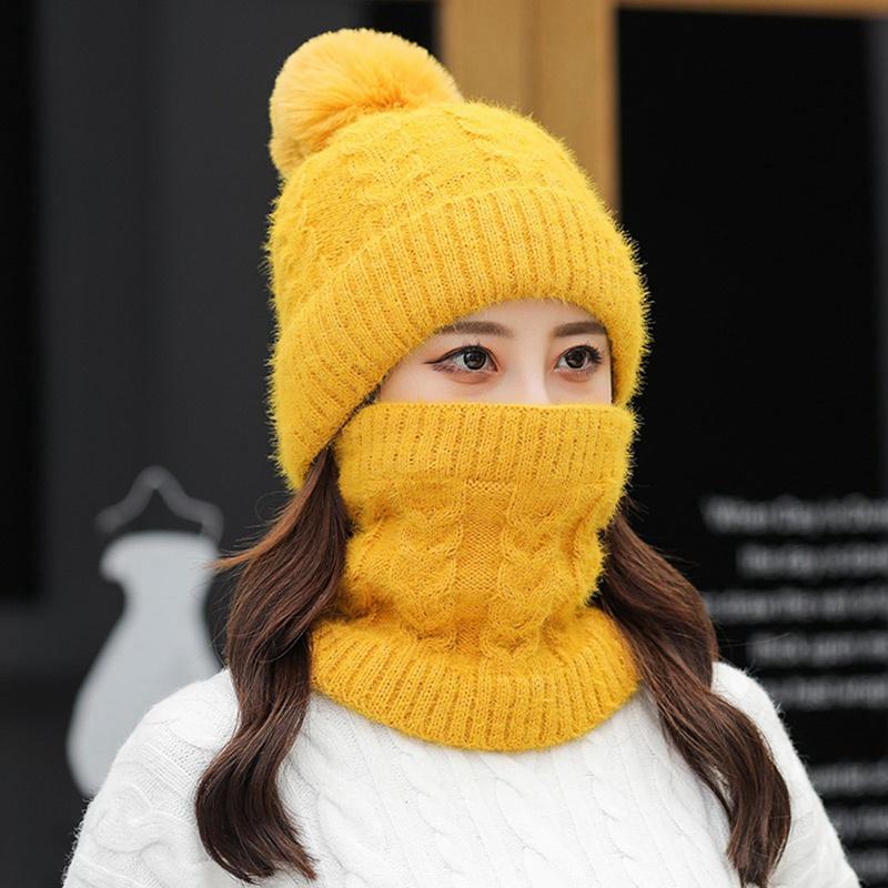 Autumn Winter Women Hat Scarf Two-Piece Thick Warm Earmuffs Plush Beanies Female Knit Wool Double Using Hooded Cap, Nv
Autumn Winter Women Hat Scarf Two-Piece Thick Warm Earmuffs Plush Beanies Female Knit Wool Double Using Hooded Cap, Nv