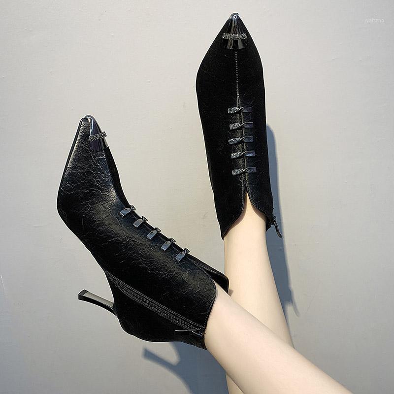 2020 Autumn Winter Zip Stitch Ankle Boots Crystal Pointed Toe High Hels Dress Shoes Thin Heels botas retro mujer Fashion 8486G1, Green
2020 Autumn Winter Zip Stitch Ankle Boots Crystal Pointed Toe High Hels Dress Shoes Thin Heels botas retro mujer Fashion 8486G1, Green