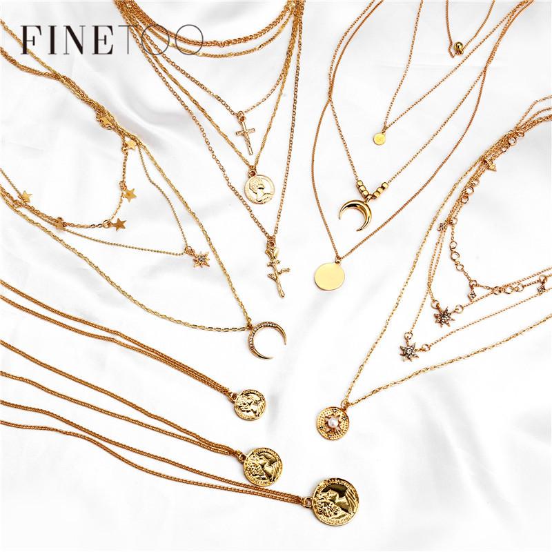 Bohemian Multi Layered Necklace Women Choker Vintage Gold Color Crystal Star Moon Coin Necklace Collares Statement Jewelry
Bohemian Multi Layered Necklace Women Choker Vintage Gold Color Crystal Star Moon Coin Necklace Collares Statement Jewelry