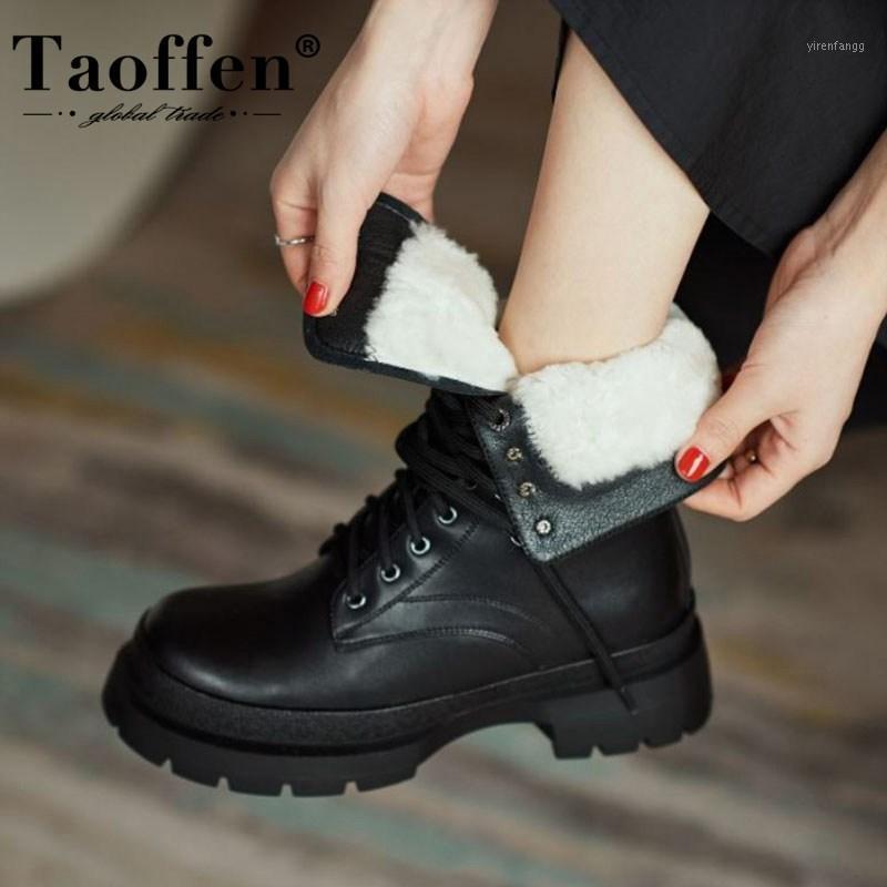 TAOFFEN Real Leather Women Short Boots Fashion Platform Cross Strap Winter Shoes Woman Warm Fur Plush Footwear Size 34-391, Black
TAOFFEN Real Leather Women Short Boots Fashion Platform Cross Strap Winter Shoes Woman Warm Fur Plush Footwear Size 34-391, Black