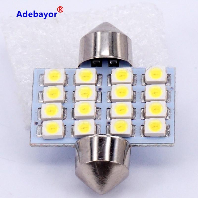 100X31mm 1210 3528 16 SMD LED White Car Dome Festoon Interior Light Bulbs Auto Car Festoon LED Licence Plate Dome Roof Light1, As pic
100X31mm 1210 3528 16 SMD LED White Car Dome Festoon Interior Light Bulbs Auto Car Festoon LED Licence Plate Dome Roof Light1, As pic