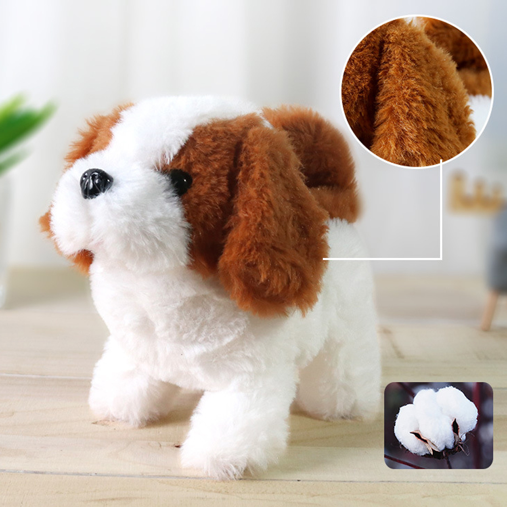 Plush Puppy Electronic Toys Touch-sensing Robot Dog Pet Barking Walking Interactive Plush Toys for Kids Birthday Gift LJ201105