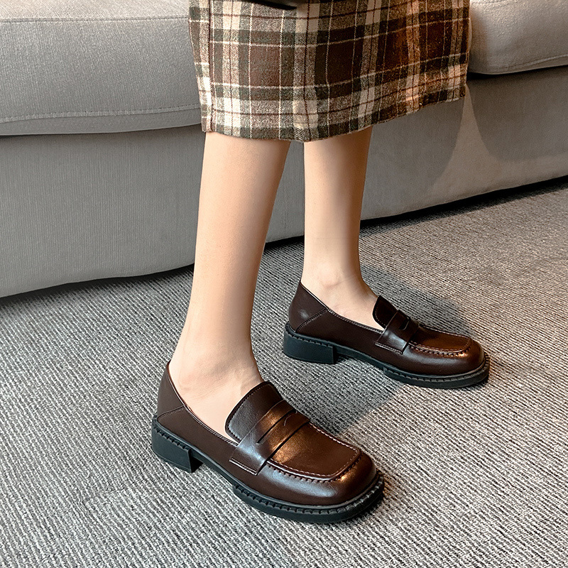 2020 Chapped Women's Pumps Leather British Girls Street Derby Ladies College Shoes Moccasins Lrpq, Black 
2020 Chapped Women's Pumps Leather British Girls Street Derby Ladies College Shoes Moccasins Lrpq, Black