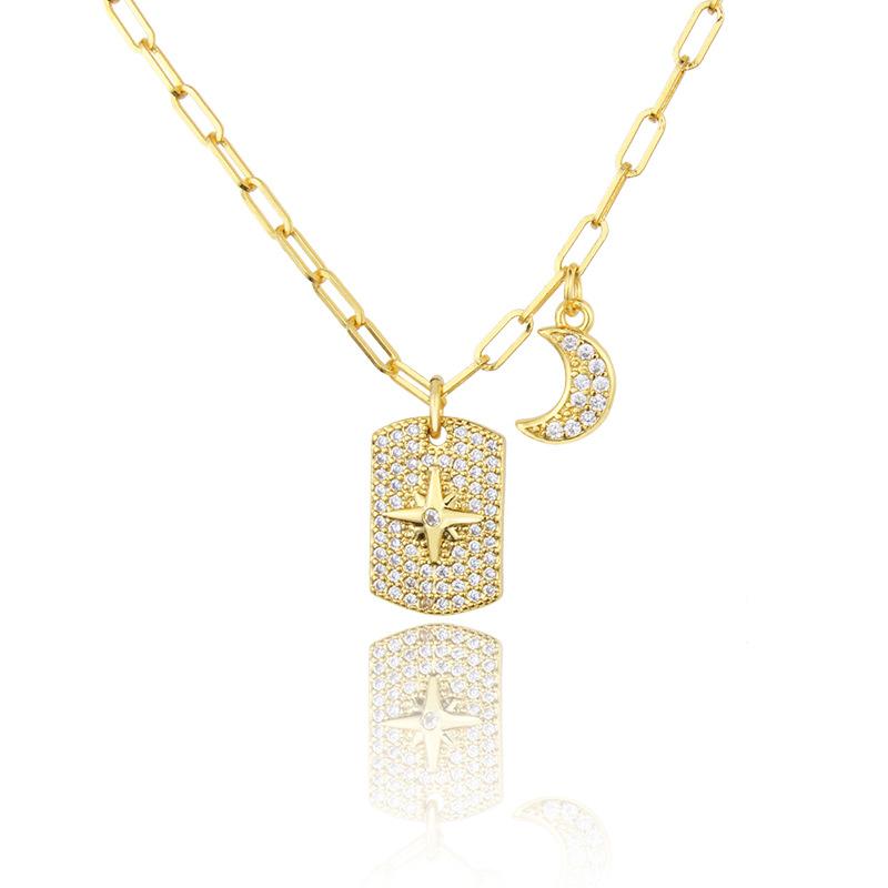 Rhinestone Star Moon Pendant Necklace Gold Color Thick Clavicle Chain Necklace Retro Goth Party Statement Neck Jewelry Gift
Rhinestone Star Moon Pendant Necklace Gold Color Thick Clavicle Chain Necklace Retro Goth Party Statement Neck Jewelry Gift
