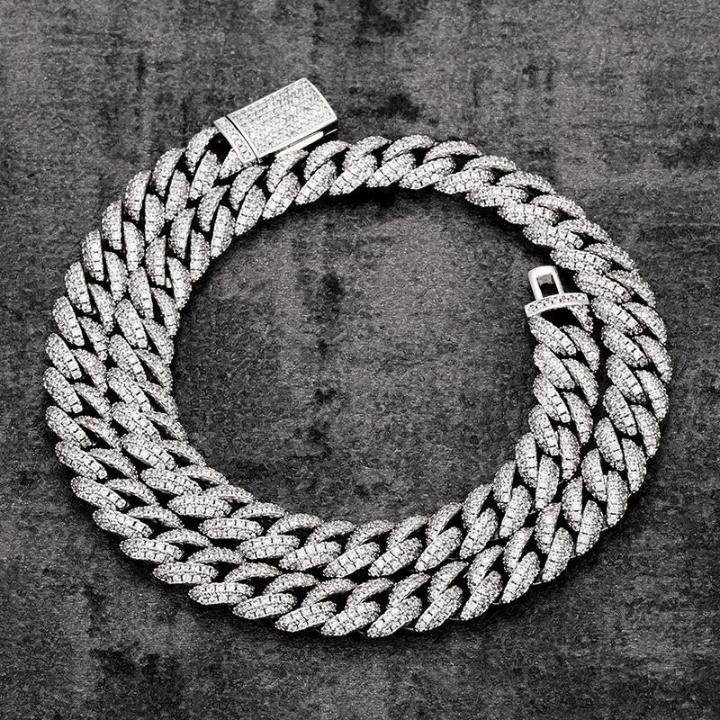 S925 Sterling Silver Round Cuban Chain Claw Setting + CZ Stone Bling Iced Out Necklace for Men Hip Hop Rapper jewelry
S925 Sterling Silver Round Cuban Chain Claw Setting + CZ Stone Bling Iced Out Necklace for Men Hip Hop Rapper jewelry