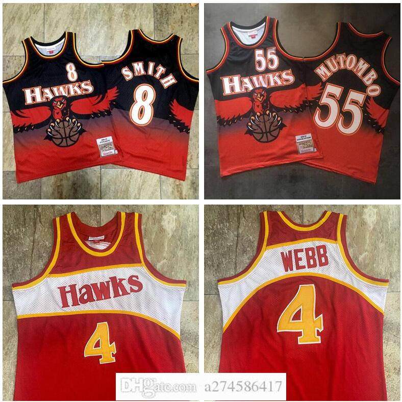 Men's basketball Atlanta Hawk 55 Mutombo 8 Smith 4 Webb Mitchell & Ness 1986-87 96-97 red black Retro Classic Jersey, Black;red
Men's basketball Atlanta Hawk 55 Mutombo 8 Smith 4 Webb Mitchell & Ness 1986-87 96-97 red black Retro Classic Jersey, Black;red