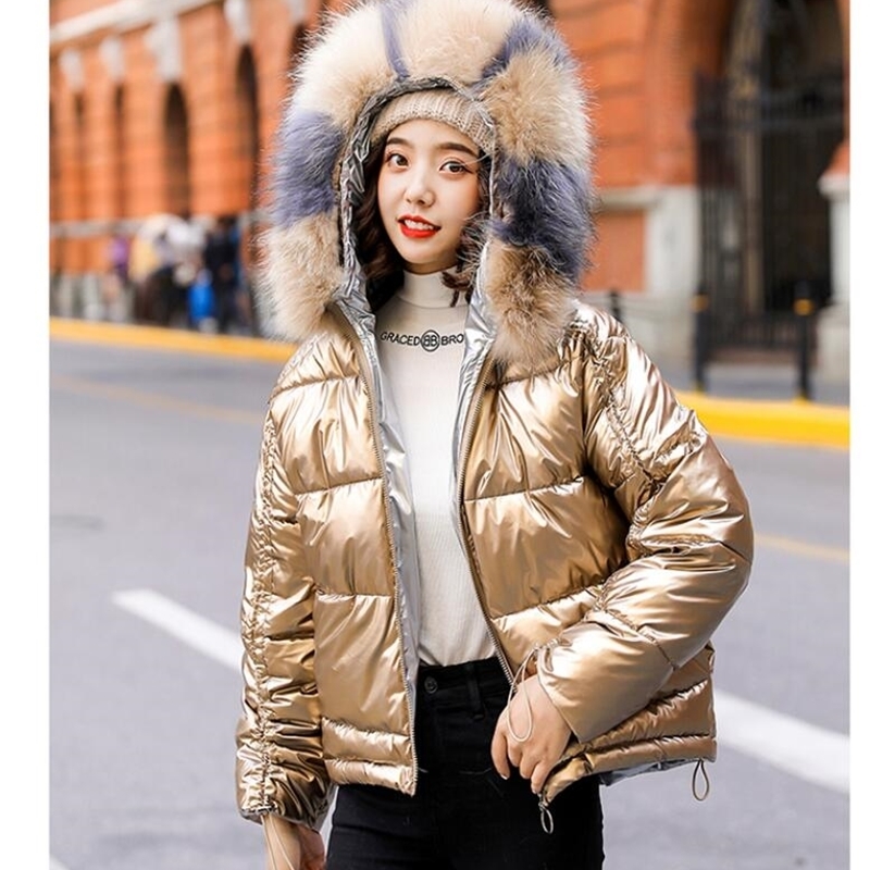 Autumn Faux Fur Hooded Thick Coat Pink Women Cropped Jacket Woman Coats Winter 201127