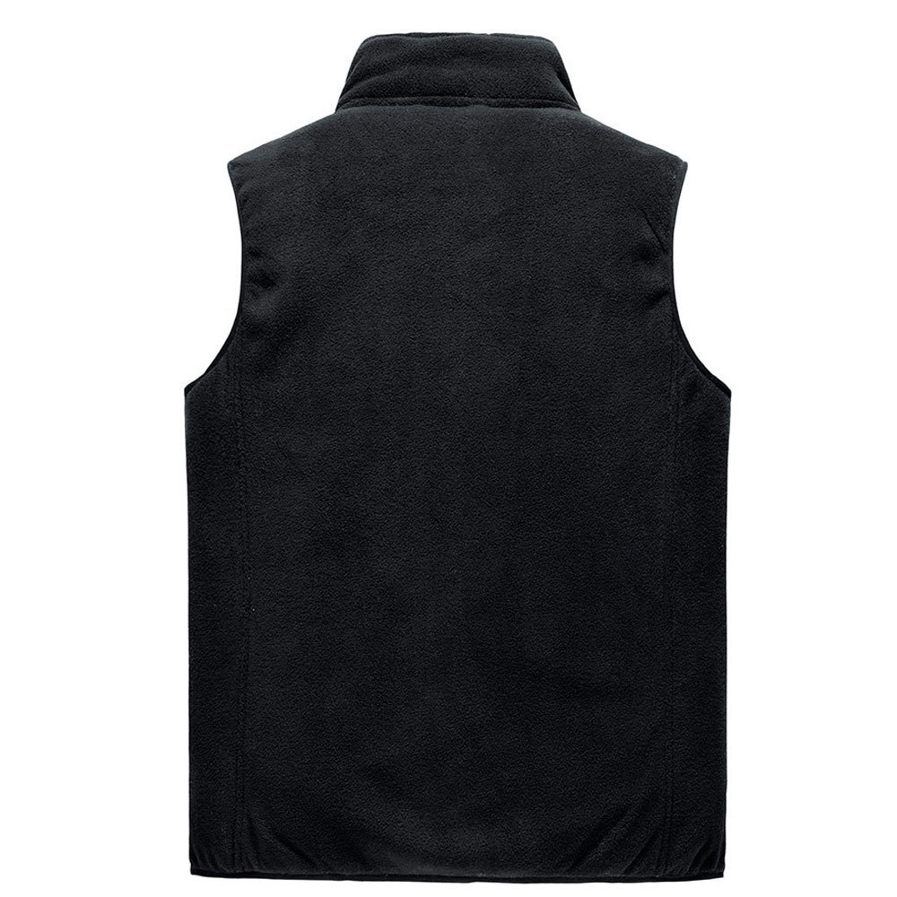 Autumn Winter Fleece Mens Vest Jacket Casual Solid Black Warm Thick Big Size 8XL Men's Sleeveless Vest Waistcoat Gilet Campera 201120