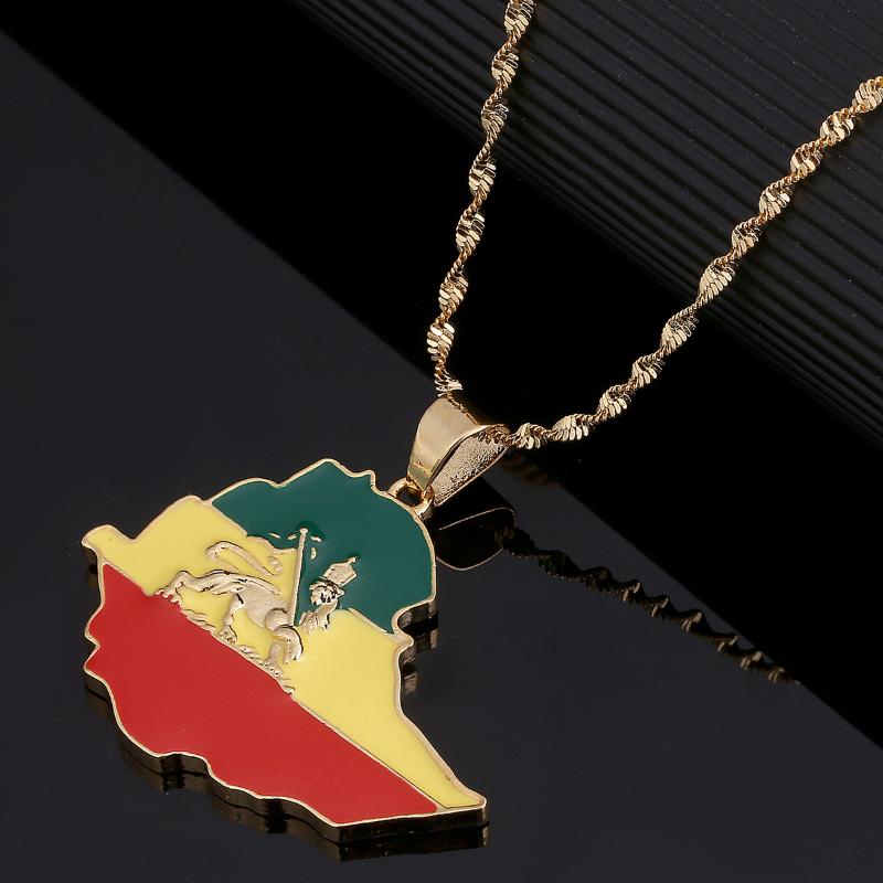 Trendy Ethiopian Flag Lion Map Pendant Necklace For Women Men Gold Color Silver Map Chain Jewelry
Trendy Ethiopian Flag Lion Map Pendant Necklace For Women Men Gold Color Silver Map Chain Jewelry