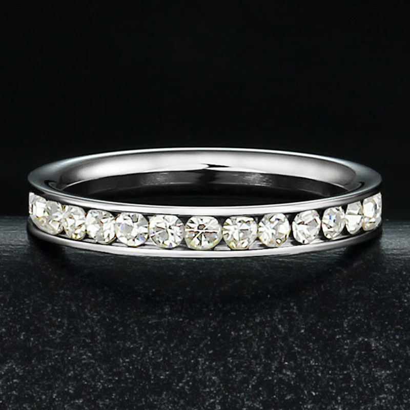 yizhan Hot Ring Gifts Jewelry Womens 316L Stainless Steel 1Ct Rings Eternity Ring Accessories for Wedding & Events (Silveren SI0189)