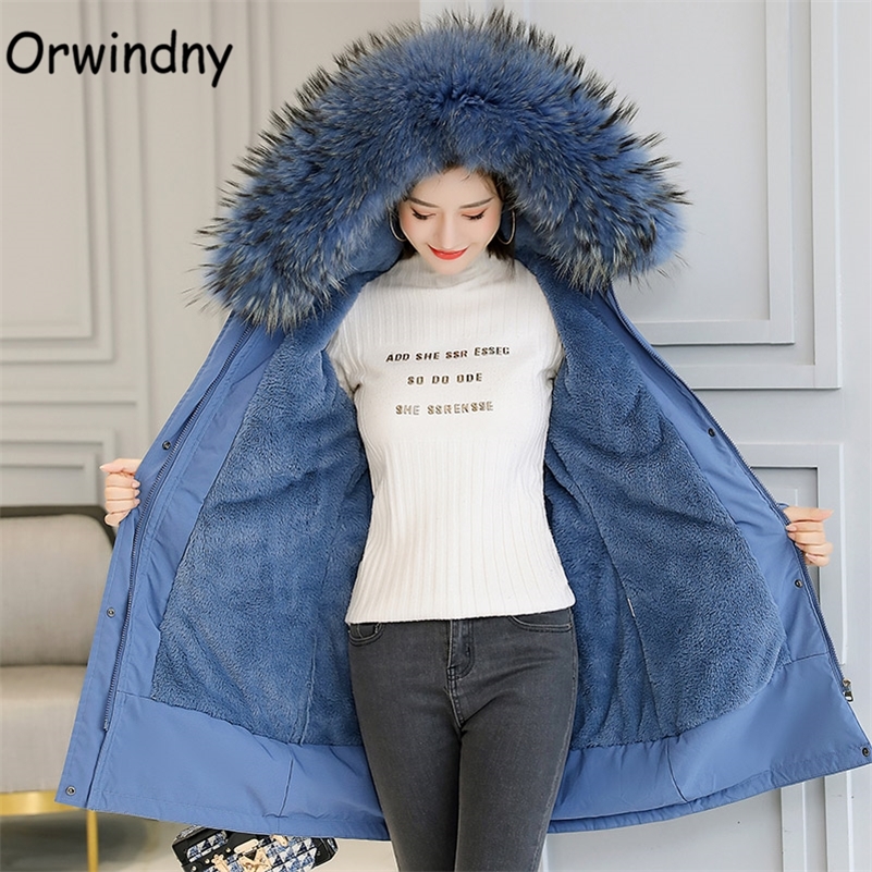 Orwindny Winter Coat Women Plus Size 5XL 6XL Warm Wool Liner Jackets Ladies Large Fur Collar Padded Clothing Snow Wear Coats 201217
