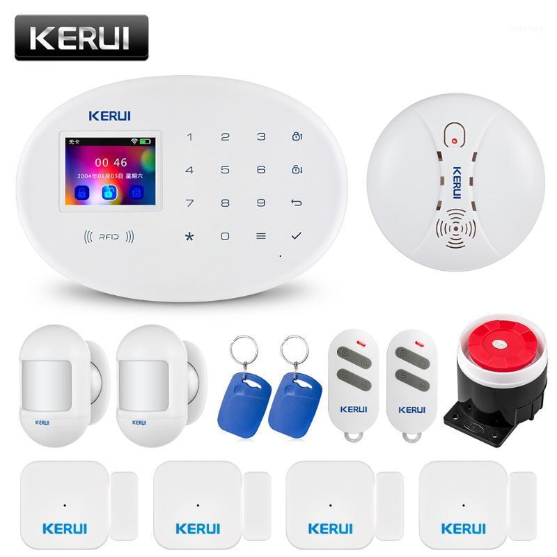 

KERUI W20 Wireless WiFi GSM Home Security Burglar Alarm System Smoke Phone APP Control 2.4 inch TFT Screen Touch Panel1