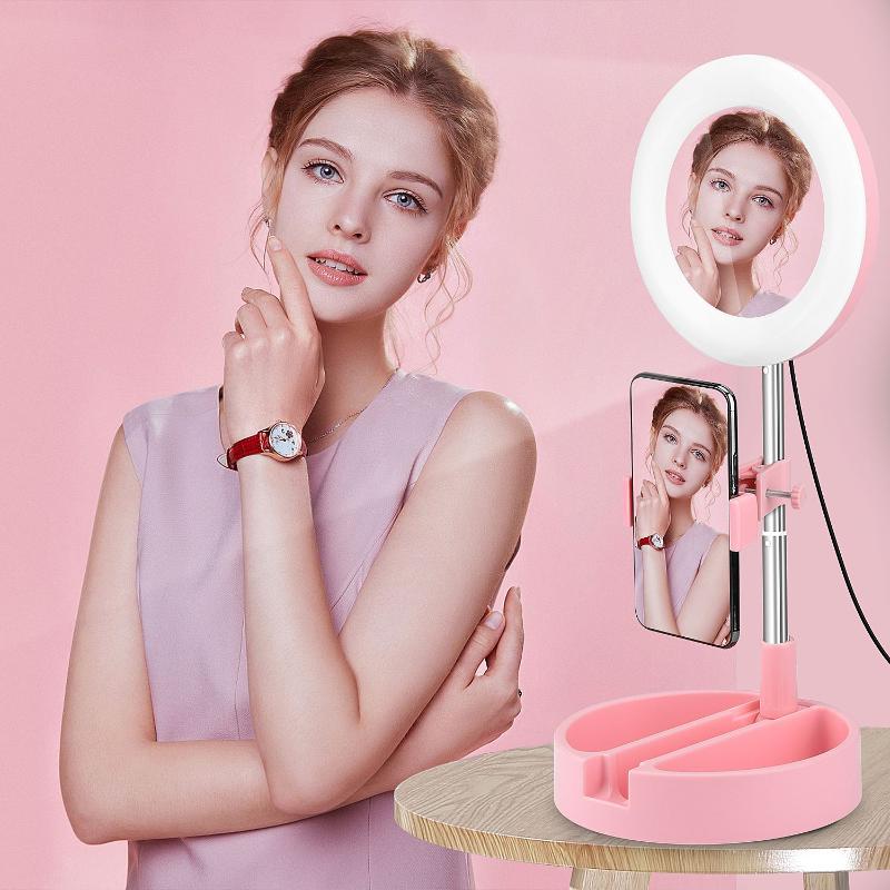 Round Base Dimmable LED Ring Light Portable Storage Folding Phone Selfie Fill Light 3300-6000K Universal Selfie LED Ring Flash
Round Base Dimmable LED Ring Light Portable Storage Folding Phone Selfie Fill Light 3300-6000K Universal Selfie LED Ring Flash