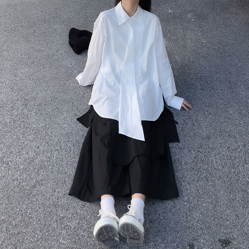 2021 New Femme womens tops Korean autumn chic irregular soild style loose long sleeve white shirts (x1127) 6FH0
2021 New Femme womens tops Korean autumn chic irregular soild style loose long sleeve white shirts (x1127) 6FH0