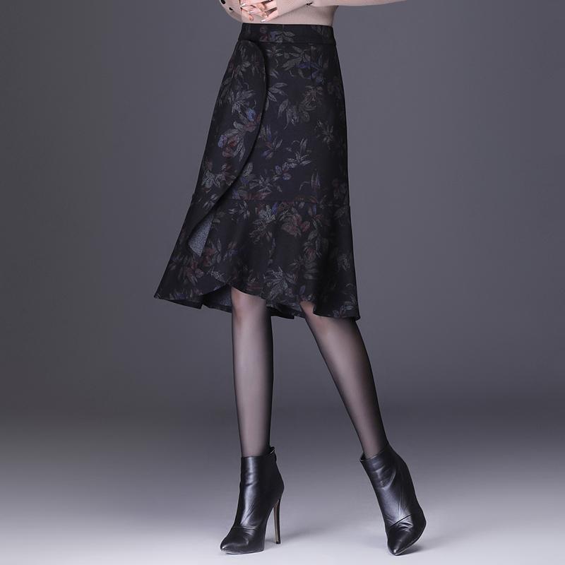 Winter Fall Vintage Womens High Waisted Ruffled Floral Printed Wool Trumpet Skirt , 4xl Woolen Mermaid Skirts for Woman, As pic
Winter Fall Vintage Womens High Waisted Ruffled Floral Printed Wool Trumpet Skirt , 4xl Woolen Mermaid Skirts for Woman, As pic
