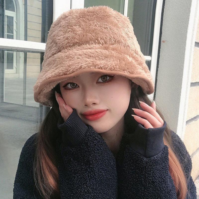 HT3478 Autumn Winter Hat Women Thick Warm Fleece Hats for Women Solid Plain Flat Top Bucket Hat Ladies Wide Brim Fishing Cap, Black
HT3478 Autumn Winter Hat Women Thick Warm Fleece Hats for Women Solid Plain Flat Top Bucket Hat Ladies Wide Brim Fishing Cap, Black