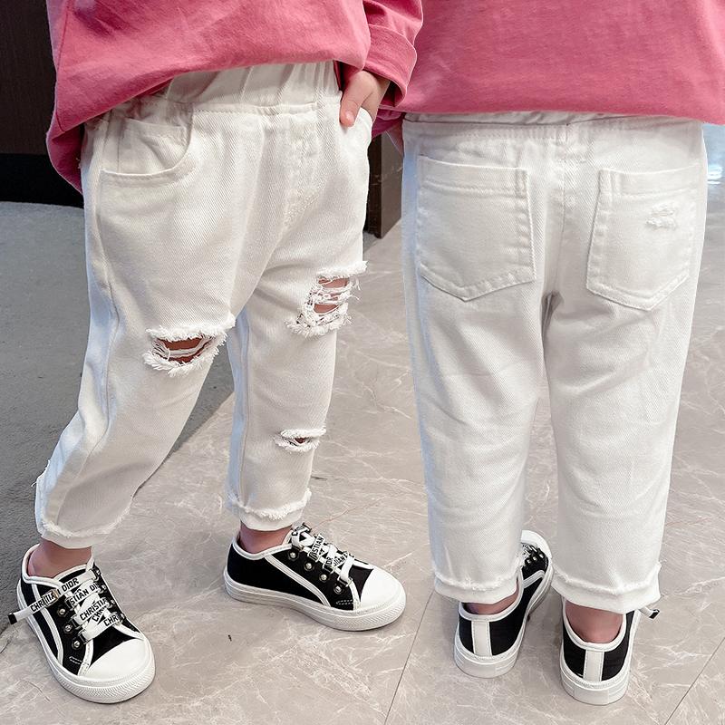 Korean Solid Ripped Jeans New Spring and Autumn Baby Kids Trousers Elastic Waist Mid Whiter Denim Pants for Girl 0-5 Years Old, White
Korean Solid Ripped Jeans New Spring and Autumn Baby Kids Trousers Elastic Waist Mid Whiter Denim Pants for Girl 0-5 Years Old, White