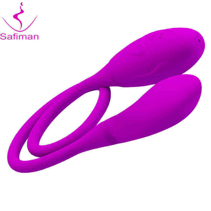 NXY Vibrateurs Safiman Dual Vibrateur 7 Snelheden Dubbele Hoofd Sprong Ei Bullet Dildo Anaal Butt Fiche Adulte Sex Speelgoed voor Paar Mannen 022