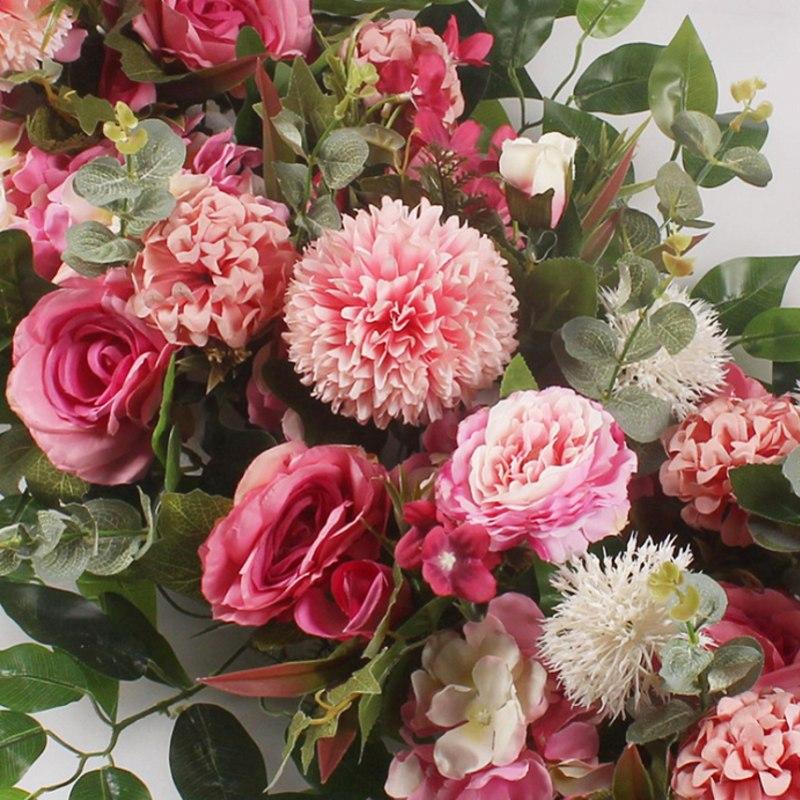 50/100cm DIY wedding flower wall arrangement supplies silk peonies rose artificial flower row decor wedding iron arch backdrop