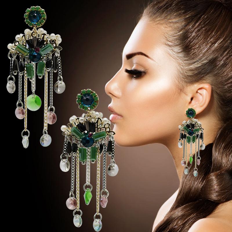 Korean style trendy fringe earings for women summer Party prom statement green crystal tassel earrings fashion jewelry 2020 New
Korean style trendy fringe earings for women summer Party prom statement green crystal tassel earrings fashion jewelry 2020 New