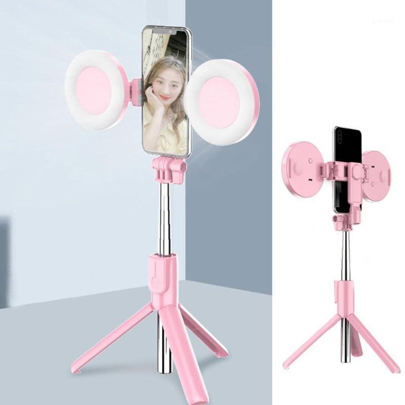 

Double Light Wireless Selfie Stick Tripod with Ring Light Selfie Beauty Portrait Fill Lighting Tripod Bracket1