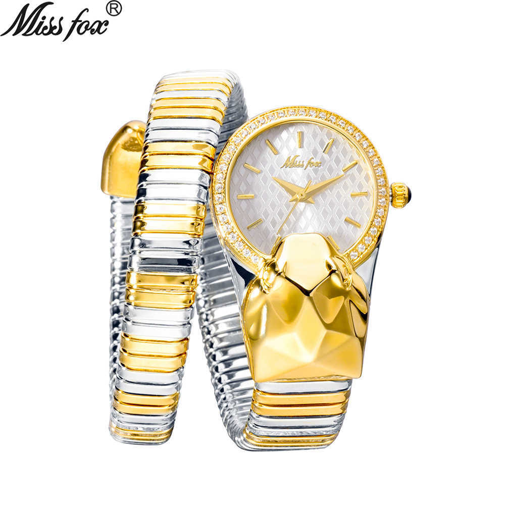 MISSFOX Watch Ladies fashion trend unique diamond lined Watch Bracelet vibrato tiktok, Golden green 1
MISSFOX Watch Ladies fashion trend unique diamond lined Watch Bracelet vibrato tiktok, Golden green 1
