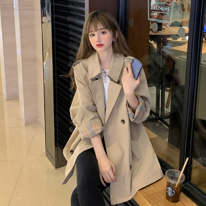 Short windbreaker women's small new spring and autumn students Korean loose England style wild winter coat, Khaki
Short windbreaker women's small new spring and autumn students Korean loose England style wild winter coat, Khaki