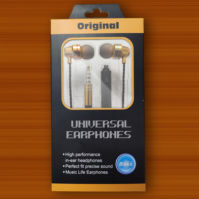 Metal Wired Earphones Super Bass Subwoofer Earphone 3.5mm Sport Earphone for Phone Tablet PC Computer with Microphone Handsfree Phone Call