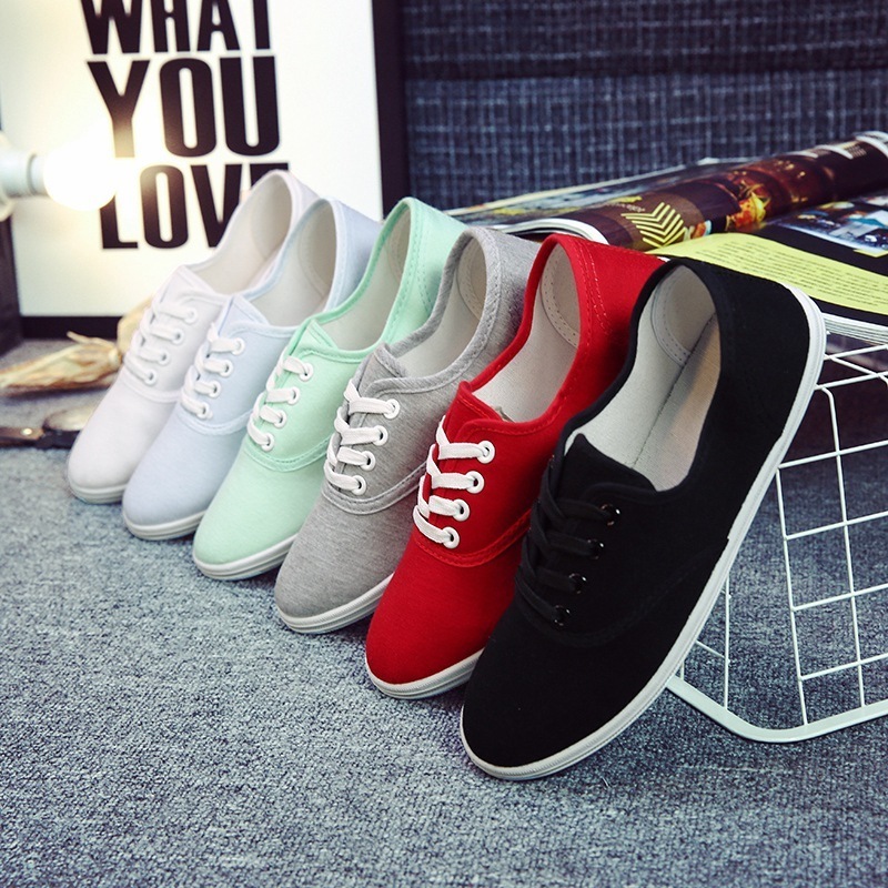 Women Canvas Lace Up Casual Vulcanize Woman Flats White Breathable Shoes Ladies Espadrilles Big Size 35-42 Y200801
