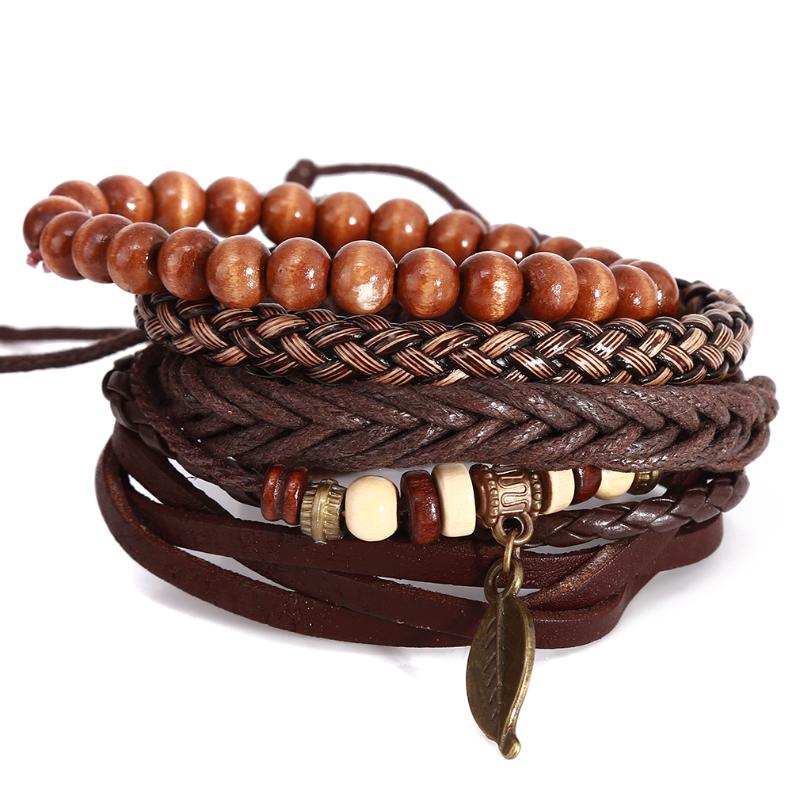 Unisex Bracelet Fashion Guitar Cross Leaf Charm Weave Leather Men Bracelets For Women Homme Femme Male Jewelry 4 Pcs/Set
Unisex Bracelet Fashion Guitar Cross Leaf Charm Weave Leather Men Bracelets For Women Homme Femme Male Jewelry 4 Pcs/Set
