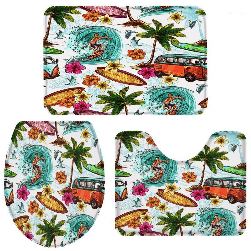 Beach Surf Palm Trees Cars Flowers Bathroom Rug Set Toilet Cover Mat Pedestal Rug Non-Slip Bathroom Accessories Doormat Set1
Beach Surf Palm Trees Cars Flowers Bathroom Rug Set Toilet Cover Mat Pedestal Rug Non-Slip Bathroom Accessories Doormat Set1