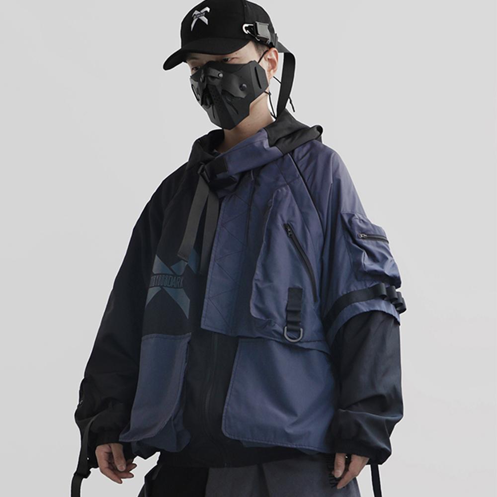 Cargo Jackets Coat Men Streetwear Patchwork Ribbons Tactical Function Pullover Hoodies Windbreaker Coat, Blue
Cargo Jackets Coat Men Streetwear Patchwork Ribbons Tactical Function Pullover Hoodies Windbreaker Coat, Blue