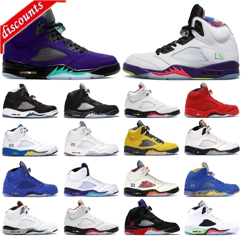 Top 5s Mens Basketball Shoes Jumpman 5 Ghost Green Alternate Grape Fire Red Blue Suede Fresh Prince Olympic White Cement Men Sports Sneakers
Top 5s Mens Basketball Shoes Jumpman 5 Ghost Green Alternate Grape Fire Red Blue Suede Fresh Prince Olympic White Cement Men Sports Sneakers
