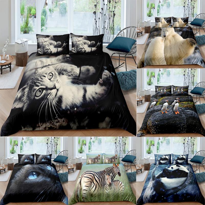 ZEIMON Cartoon Cat Bear Bedding Set Lovely Panda Soft Microfiber 2/3Pcs Duvet Cover with Pillowcase Full Single Double Size, 059-5
ZEIMON Cartoon Cat Bear Bedding Set Lovely Panda Soft Microfiber 2/3Pcs Duvet Cover with Pillowcase Full Single Double Size, 059-5